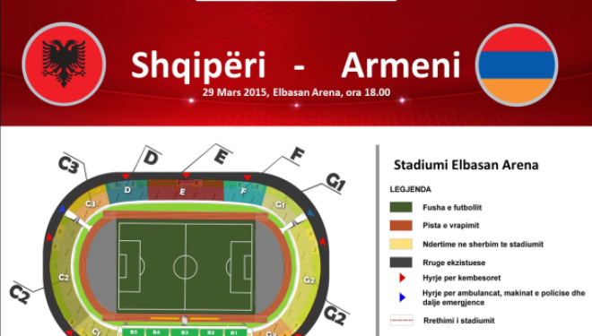 Shqipëri-Armeni, dalin në shitje biletat