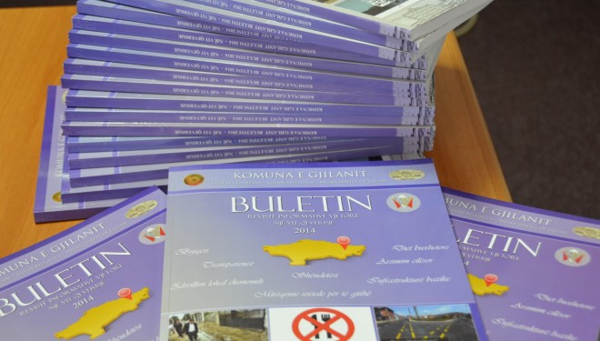 Komuna e Gjilanit nxjerr në shtyp Buletinin informativ për vitin 2014