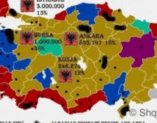 Harta e vendbanimeve të shqiptarëve në Turqi (Foto)