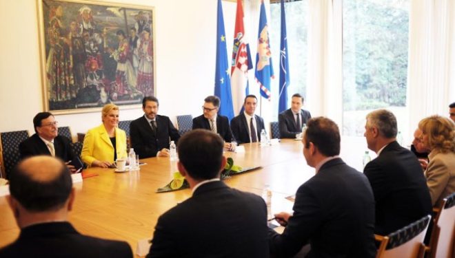 Presidentja kroate Grabar-Kitaroviç pret Thaçin, bashëpunimi ynë ka traditë (Foto)