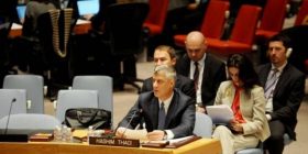Thaçi në Këshill të Sigurimit dënon dhunën e përdorur në Maqedoni