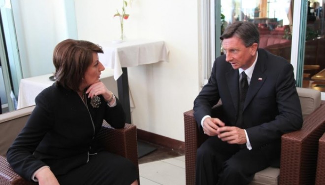 Jahjaga takon Presidentin e Sllovenisë, Borut Pahor