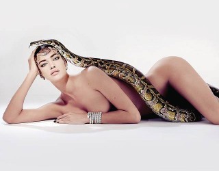 Irina Shayk, nudo me një gjarpër për Sorbet (FOTO)