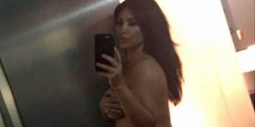 Një mashkull rikrijon selfien e zhveshur të Kimit shtatzënë (Foto)