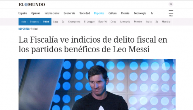Messi denoncon për shpifje gazetën “El Mundo” (Foto)