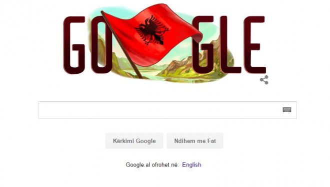 Google ndryshon logon për Përvjetorin e Pavarësisë së Shqipërisë