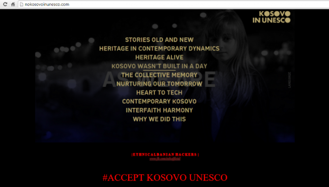 Hakerat shqiptarë rrxojnë faqen propaganduese serbe kundër Kosovës në UNESCO