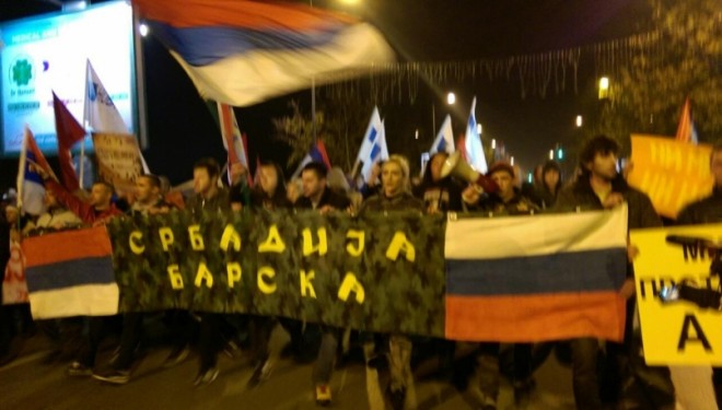 Në Podgoricë protestë anti-NATO me thirrjet “Kosova është zemra e Serbisë”