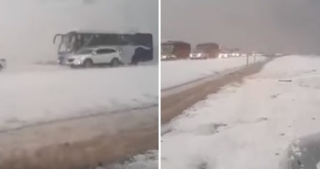 Bora mbulon rrugën nga Meka për në Medine (VIDEO)