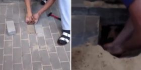 Dëgjon diçka nën trotuar, çfarë gjen aty është krejtësisht e pabesueshme (Video)