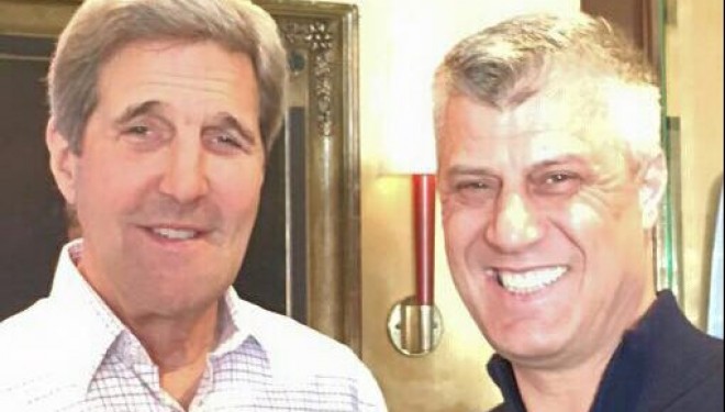 Thaçi takohet me John Kerry!
