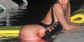 Rihanna, fantastike me kostum banjoje të zi