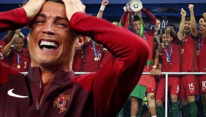 “Tallen” me Ronaldon dhe trofeun e tij (Video)