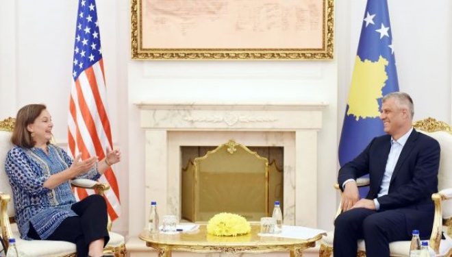 Nuland në takim me Thaçin: Kërkon hapa të nevojshëm para vjeshtës