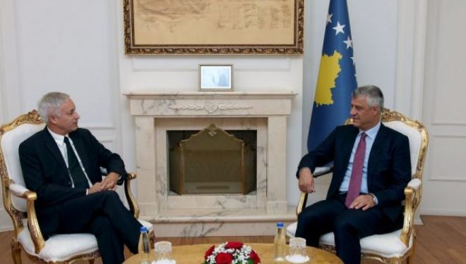 Presidenti Thaçi priti në takim lamtumirës shefin e OSBE-së, ambasadorin Schlumberger