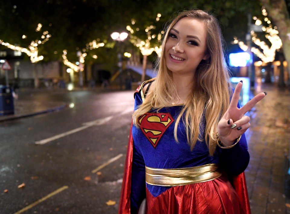 17/10/16 Portsmouth, Hampshire, UK. Over 1000 students take part in the Carnage pub crawl wearing custom t-shirts in bars and clubs near the Portsmouth Guildhall until the early hours of today. Resembling a scene like Magaluf with the noise and drunks. The event theme is Super Heroes Vs Super Villans, for the crawl of six bars and clubs. Pictured is a student in super girl outfit Please credit: Paul Jacobs/pictureexclusive.com Web fees as follows, single images ¿40 each, whole photo set ¿150, Words ¿25, video ¿100. Package cost for the whole photo set, words and video ¿225. Web fees are in addition to print reproductions fees where applicable. If you are using the work, please email me to confirm what you will be using pictureexclusive@gmail.com. Avoid phoning me if possible as I have an assignment this afternoon and need a few hours sleep. Arrange payment to Paul Jacobs, Picture Exclusive, 07923 866166. Thanks Download the video here - https://1drv.ms/f/s!Aj8wjtIwwHQ1vkzSiTlnYxPMF4gV After a three year absence, Carnage pub and club crawl retuned to Portsmouth, Starting at 8pm on Sunday until the early hours on Monday morning as part of the Super Heroes Vs Super Villans tour of the most popular student bars in the city. The bars are all in close proximity so resembles a scene that could be Magaluf with all the noise with lots of alcohol being consumed. Over 1000 Portsmouth University students of all ages wearing the custom made orange t-shirts costing ¿10 each with the route of six the bars and clubs printed with a box to tick once completed. The crawl started at The Lyberry Bar and followed with Yates's, Zanzi, The Fleet, Popworld, ending the night at Liquid & Envy nightclub in the early hours of this morning (Monday) despite students having lectures hours later. Making over ¿10,000 for the organisers. Printed on the t-shirt are seven tasks for the students to complete. I kissed Batman/Batwoman, Tickled a random Superman, I just found my Superwoman, Had a thumb war with Thor, I just Hugged the Incredible Hulk, 3 random acts of generosity and Arm wrestled with Iron Man. Many students dressed up as superheroes on the night. The Carnage UK events are run by Varsity Leisure Group that puts on many pub crawls throughout Britain for tens of thousands of university students. Carnage founder is entrepreneur Paul Bahia, 36, a Birmingham University languages graduate. Boasting on there website that they were Voted the UK's Number 1 Student Event since 2004 and featured on television, newspapers both in the UK and worldwide. They describe their event as 'One night, 1000's of students, the best bars, the best clubs, throw in an incredibly entertaining fancy dress theme and the iconic Carnage UK event t-shirt' This years events so far are being staged in Bradford, Derby, Huddersfield, Hull, Hanley, Lancaster, Leeds, Liverpool and Portsmouth. Organisers have been criticised in the past for encouraging binge drinking and anti-social behaviour so in small print on the t-shirt warns the students to drink responsibly and show their ID and displayed safe posters in the streets. Paramedics also set up a triage in a building in Guildhall Walk to treat the students called a 'Safe Space' A separate Carnage company known as Carnage Magaluf was criticised after a Brit teenager performing oral sex on 24 men surfaced in 2014, this company was dissolved earlier this year by director Gary Maskell according to Companies House who is no longer a director of an active company.