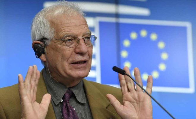 European Union foreign policy chief Josep Borrell discussed a new EU sanctions programme on Monday, but declined to say whether it would be used against any Chinese officials. Photo: AP