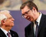 Presidenti i Serbisë, Aleksandar Vuçiq, dhe shefi i Politikës së Jashtme të BE-së, Josep Borrell