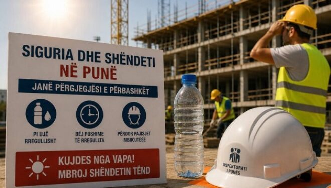 Temperaturat e larta, Inspektorati i Punës apelon për kujdes të shtuar