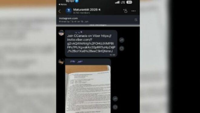 Raportohet se pyetjet e testit të maturës po shpërndahen në grupe në rrjete sociale