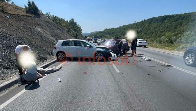 Aksident me të lënduar në rrugën Gjilan–Prishtinë