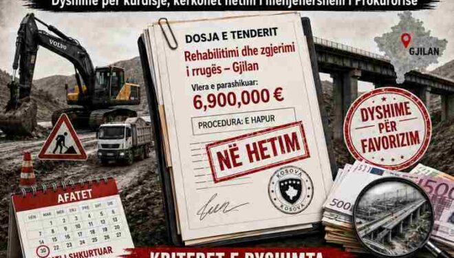 Alarm për tenderin 6.9 milionësh në Gjilan, dyshime për kurdisje, kërkohet hetim i menjëhershëm i Prokurorisë
