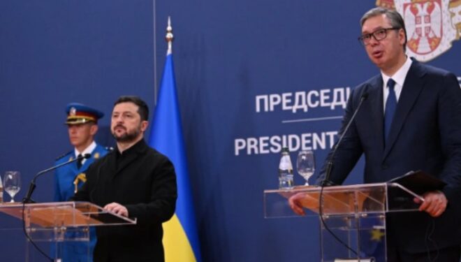 Zelensky nga Beogradi thotë se qëndrimi i Ukrainës për pavarësinë e Kosovës mbetet i pandryshuar