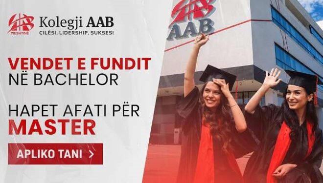 Vendet e fundit në Bachelor po plotësohen me shpejtësi – Kolegji AAB hap konkursin për studimet Master!